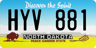 ND license plate HYV881