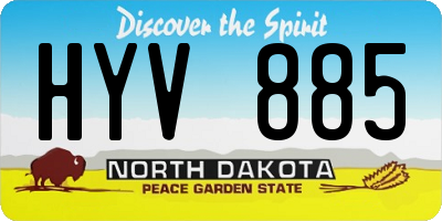 ND license plate HYV885