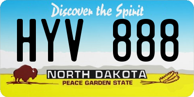 ND license plate HYV888