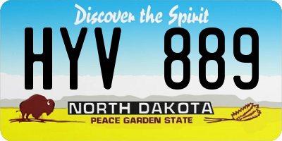 ND license plate HYV889