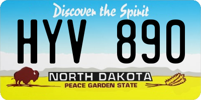 ND license plate HYV890
