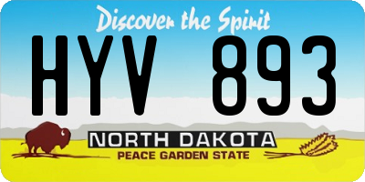 ND license plate HYV893