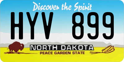 ND license plate HYV899