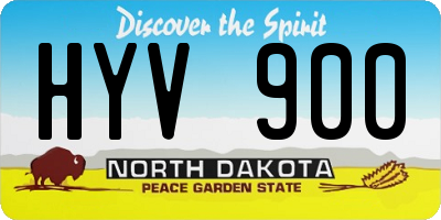 ND license plate HYV900