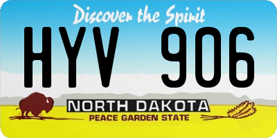 ND license plate HYV906