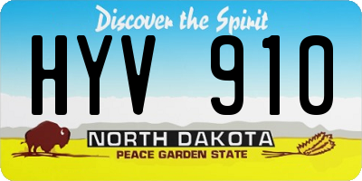 ND license plate HYV910