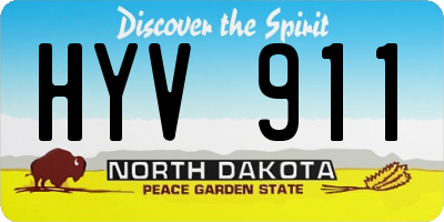 ND license plate HYV911