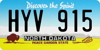 ND license plate HYV915