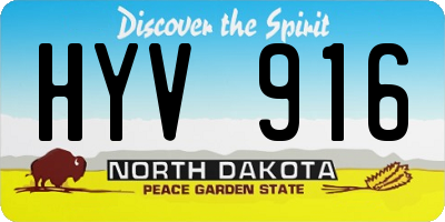 ND license plate HYV916