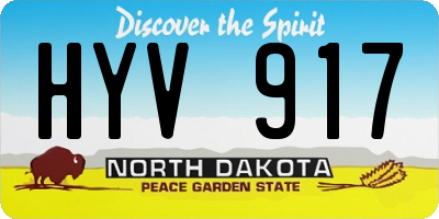 ND license plate HYV917