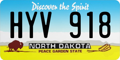 ND license plate HYV918