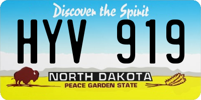 ND license plate HYV919