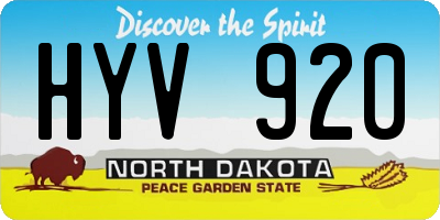 ND license plate HYV920