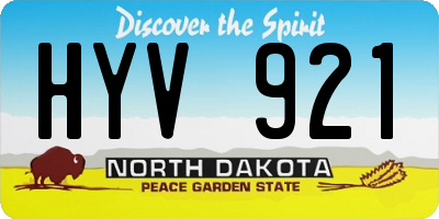 ND license plate HYV921
