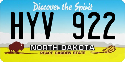 ND license plate HYV922