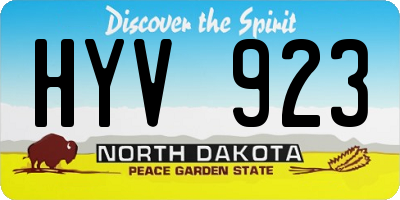 ND license plate HYV923