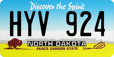 ND license plate HYV924