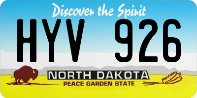 ND license plate HYV926