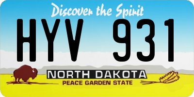 ND license plate HYV931