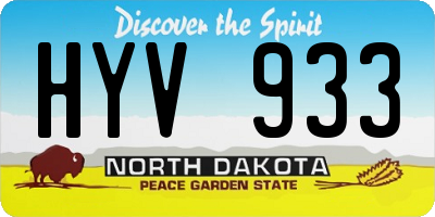 ND license plate HYV933