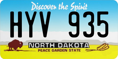 ND license plate HYV935