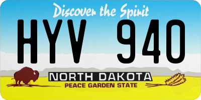 ND license plate HYV940