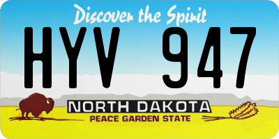 ND license plate HYV947
