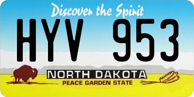 ND license plate HYV953