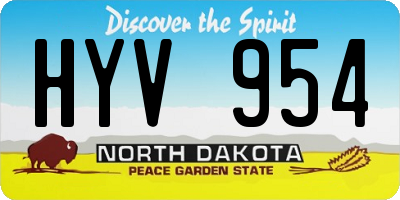 ND license plate HYV954