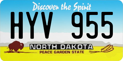 ND license plate HYV955