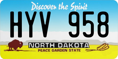 ND license plate HYV958
