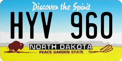 ND license plate HYV960