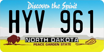 ND license plate HYV961