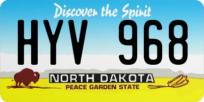 ND license plate HYV968