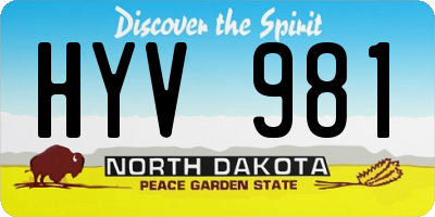 ND license plate HYV981
