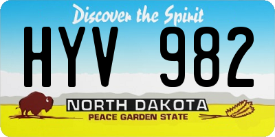 ND license plate HYV982