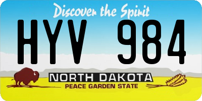 ND license plate HYV984