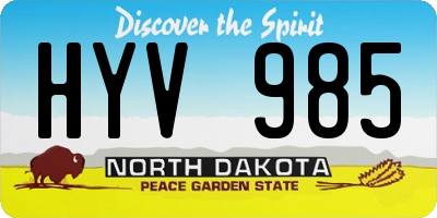 ND license plate HYV985