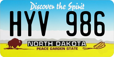 ND license plate HYV986