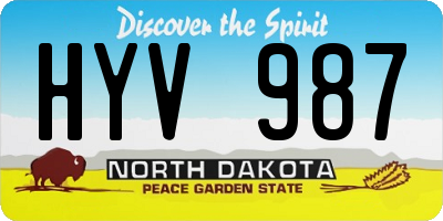 ND license plate HYV987