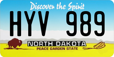 ND license plate HYV989