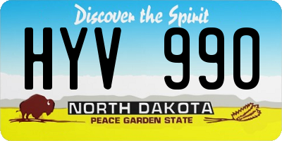 ND license plate HYV990