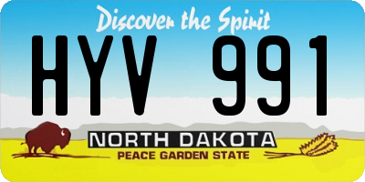 ND license plate HYV991