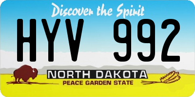 ND license plate HYV992