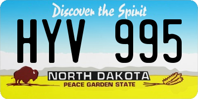 ND license plate HYV995