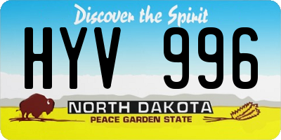 ND license plate HYV996