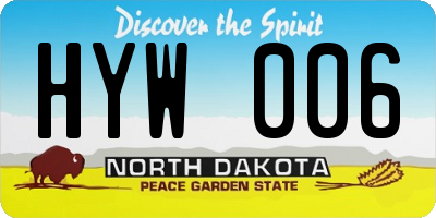 ND license plate HYW006