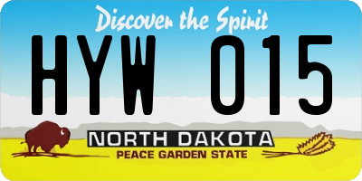 ND license plate HYW015