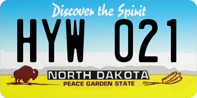 ND license plate HYW021
