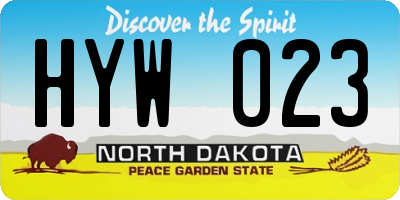 ND license plate HYW023
